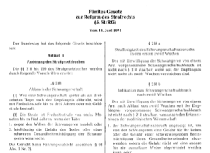 Teilweise Abschaffung der Strafbarkeit von Abtreibung (1974)